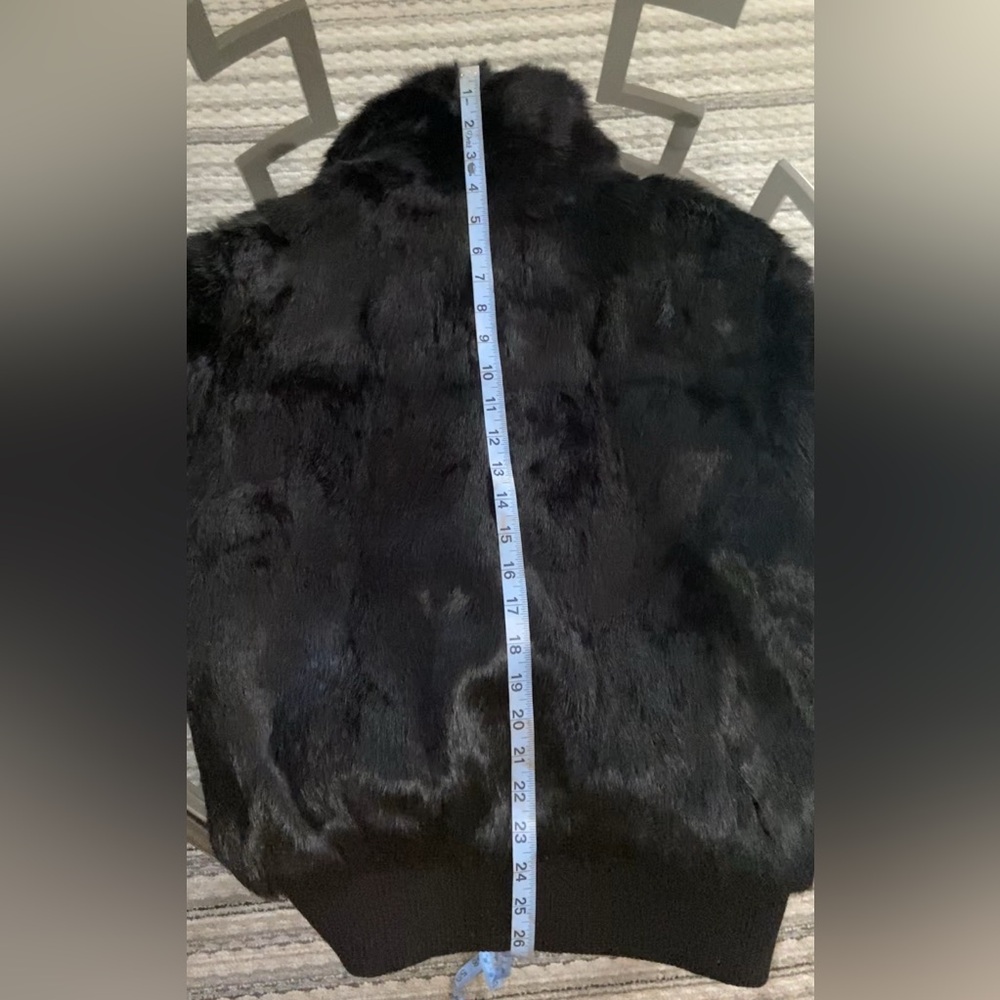 Wilsons Leather: Black AUTHENTIC vintage Rabbit Fur Bomber Jacket - Picture 7 of 7